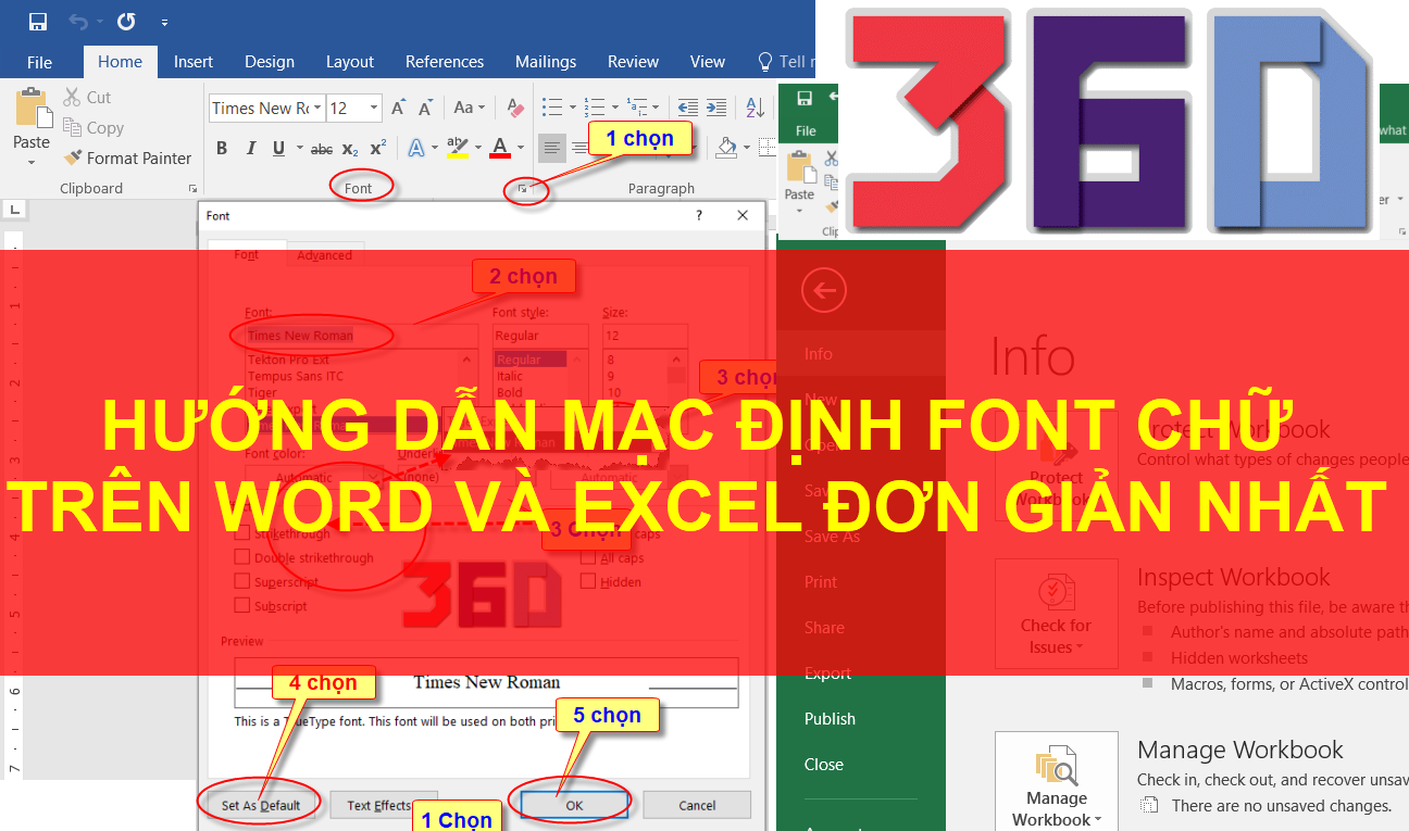 Cách mặc định font và cỡ chữ trong Word với excel trên Windows đơn giản nhất